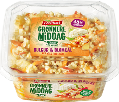 pakningsbilde av Delikat Grønnere middag bulgur og blomkpål