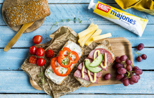 Matpakke med salami og smøreost