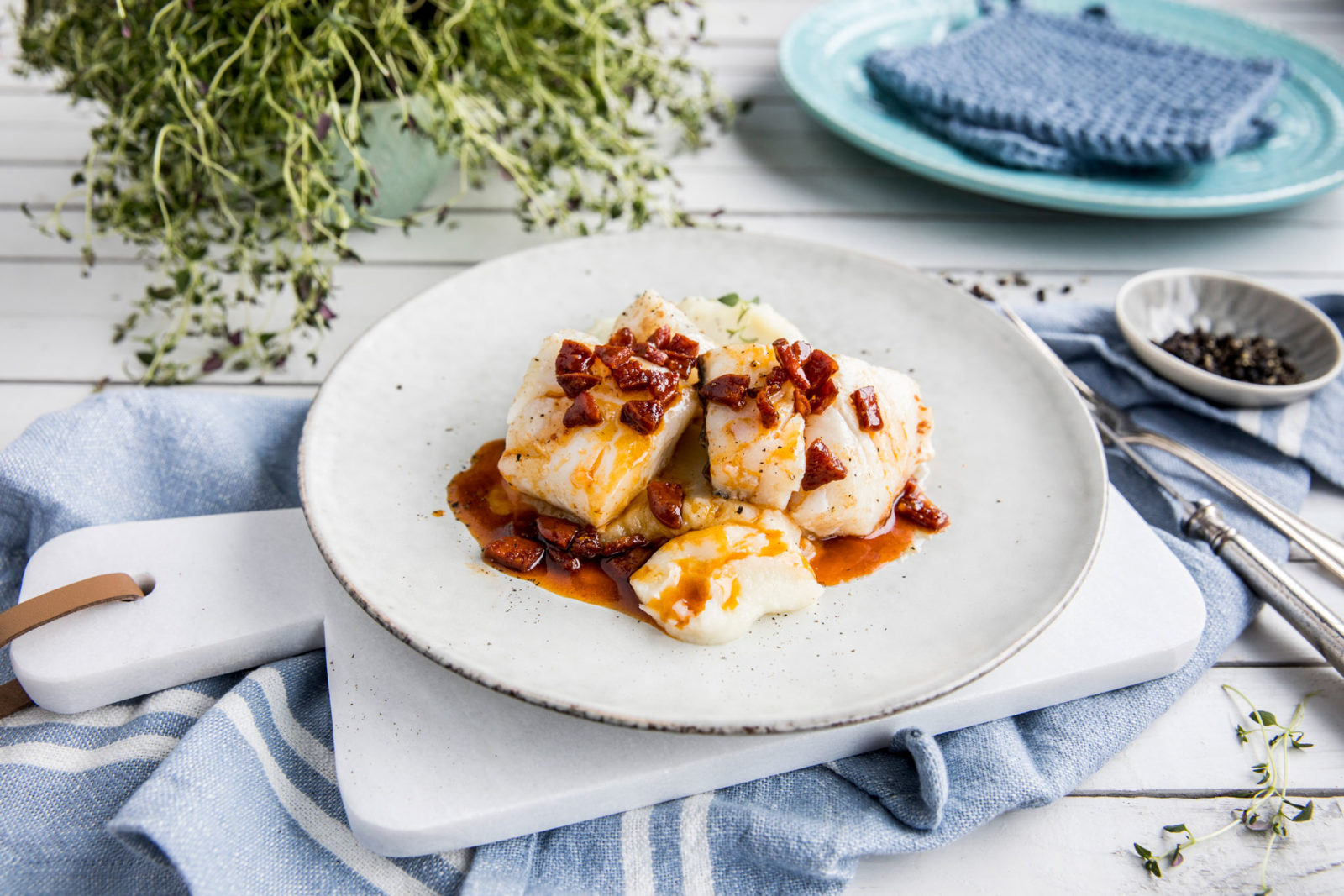 Skrei Med Chorizo Og Risotto