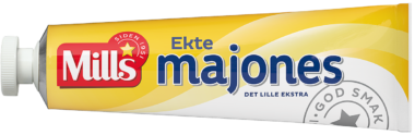 Mills ekte majones tube. Foto.