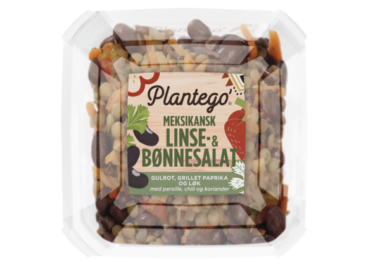Plantego' Meksikansk linse- og bønnesalat. Pakningsbilde.
