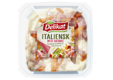 Italiensk salat med skinke. Pakningsbilde.