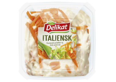 Delikat italiensk salat. Pakningsbilde.