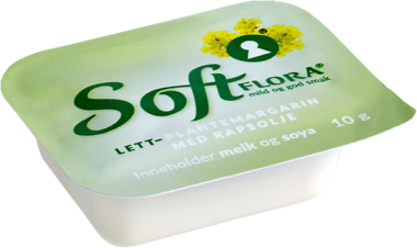 Soft Flora lettmargarin kuvert 10g